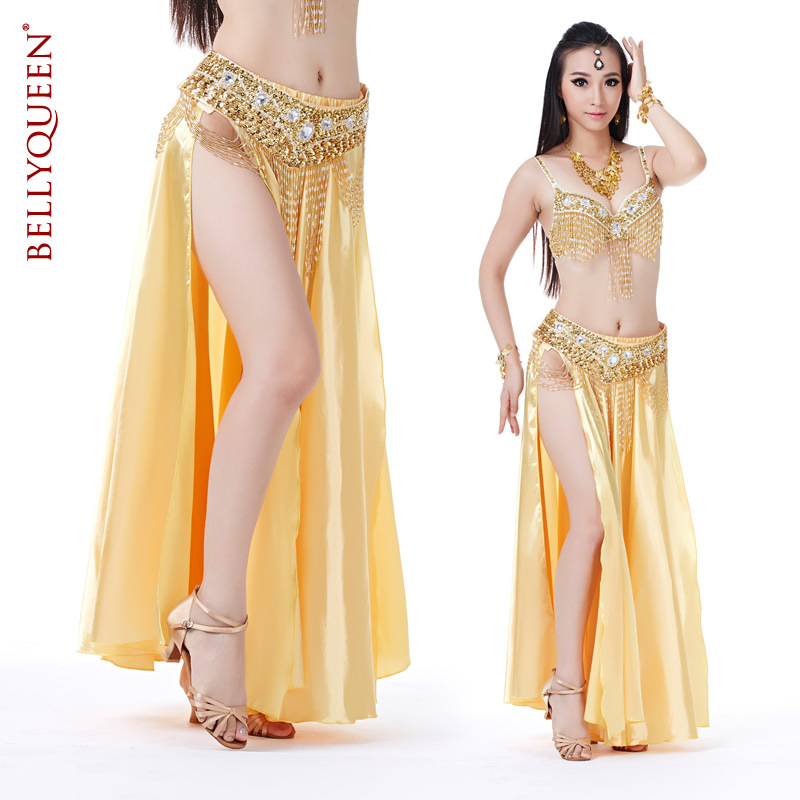 Performance Dancewear Satin Belly Dance Skirt With 2 Side Slit More Colors Performance Dancewear Satin Belly Dance Skirt With 2 Side Slit More Colors